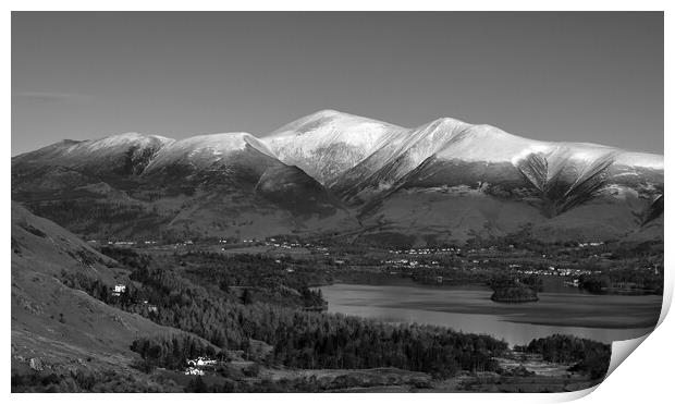 Snow capped Skiddaw, The Lake District Print by Dan Ward