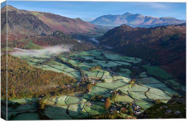 Early morning light over Borrowdale, The Lake District Canvas Print by Dan Ward