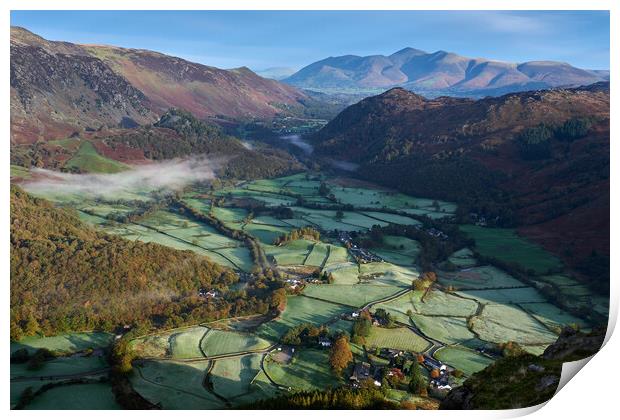 Early morning light over Borrowdale, The Lake District Print by Dan Ward