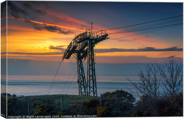 The Needles Chairlift Sunset Canvas Print by Wight Landscapes