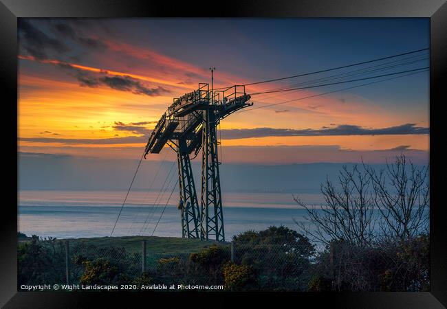 The Needles Chairlift Sunset Framed Print by Wight Landscapes