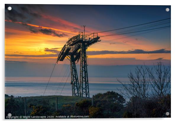 The Needles Chairlift Sunset Acrylic by Wight Landscapes