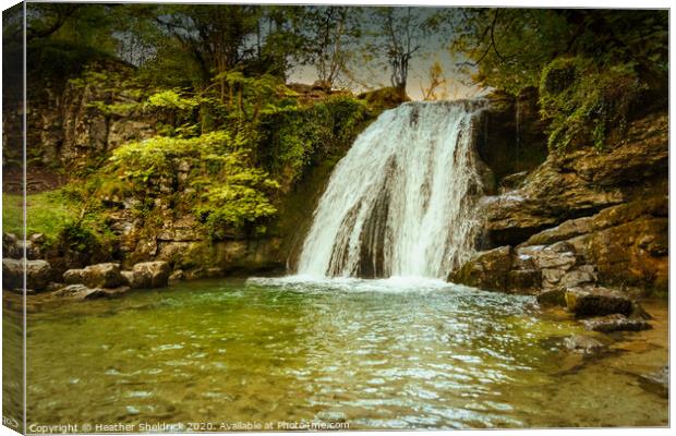 Janets Foss Magical Waterfall Malham, Yorkshire Da Canvas Print by Heather Sheldrick