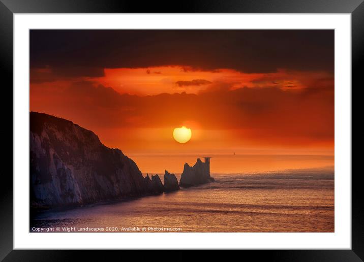 The Needles Sunset Framed Mounted Print by Wight Landscapes
