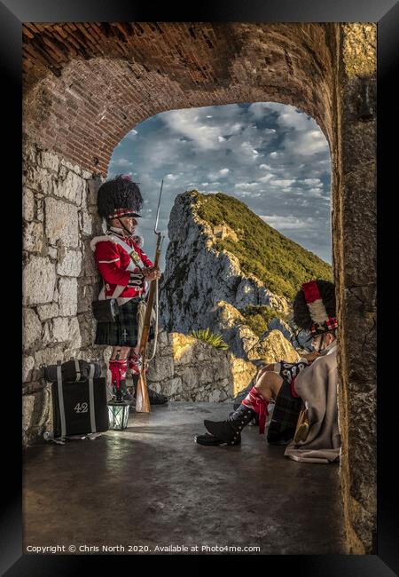 Highland Regiment defending the Rock of Gibraltar. Framed Print by Chris North