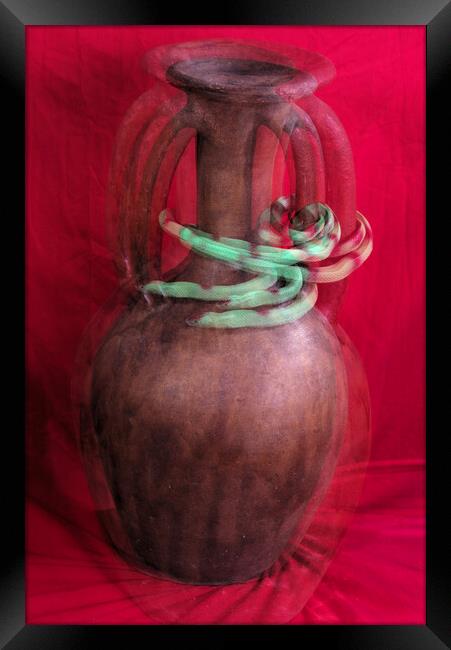 Still life with a ceramics (large) pot Framed Print by Jose Manuel Espigares Garc