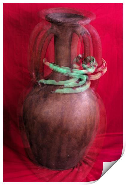Still life with a ceramics (large) pot Print by Jose Manuel Espigares Garc