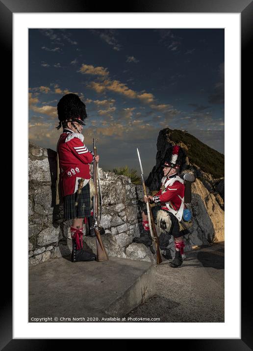 Highland Regiment defends the upper Rock of Gibral Framed Mounted Print by Chris North