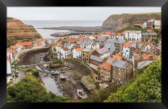 Houses clustered together in Staithes Framed Print by Jason Wells