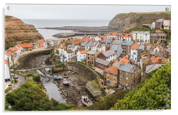 Houses clustered together in Staithes Acrylic by Jason Wells