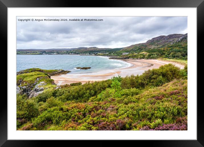 View of Gairloch Beach looking north Framed Mounted Print by Angus McComiskey