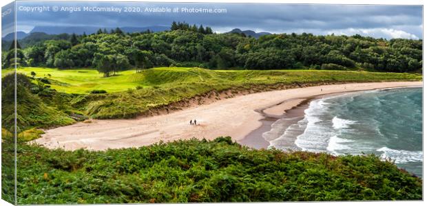 Panoramic view of Gairloch Beach looking south Canvas Print by Angus McComiskey