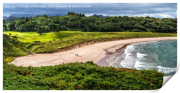 Panoramic view of Gairloch Beach looking south Print by Angus McComiskey