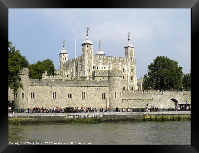 The Tower of London with Entry to Traitors Gate Framed Print by Terry Senior