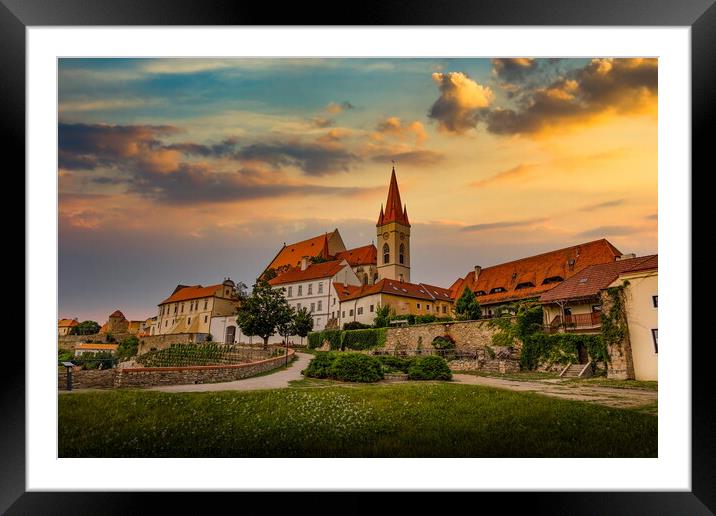 St. Nicholas Cathedral in Znojmo at sunset. Summer evening. Czech Republic. Framed Mounted Print by Sergey Fedoskin