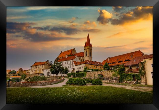 St. Nicholas Cathedral in Znojmo at sunset. Summer evening. Czech Republic. Framed Print by Sergey Fedoskin