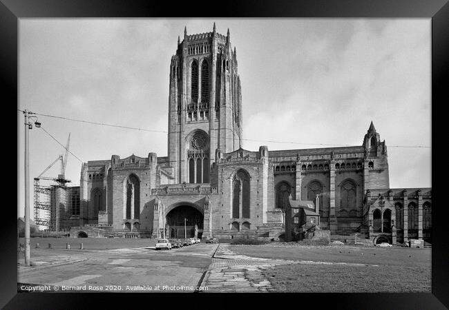 Liverpool Anglican Cathedral exterior 1973 Framed Print by Bernard Rose Photography