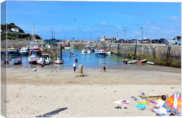 Harbour at low tide at Newquay in Cornwall. Canvas Print by john hill