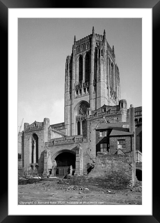 Liverpool Anglican Cathedral exterior 1973 Framed Mounted Print by Bernard Rose Photography