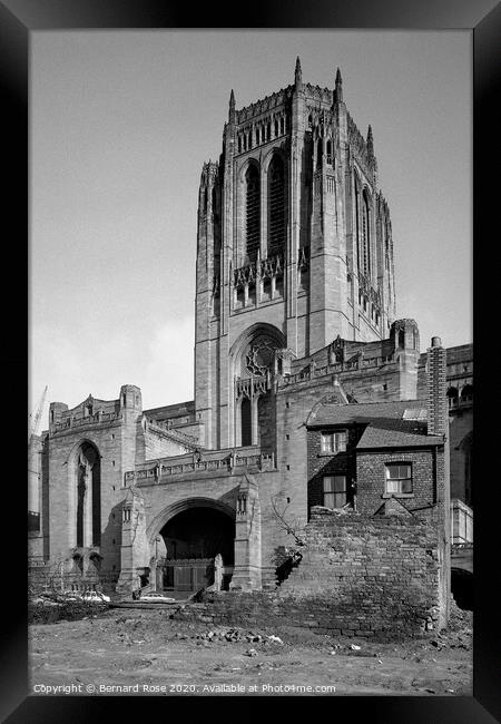 Liverpool Anglican Cathedral exterior 1973 Framed Print by Bernard Rose Photography