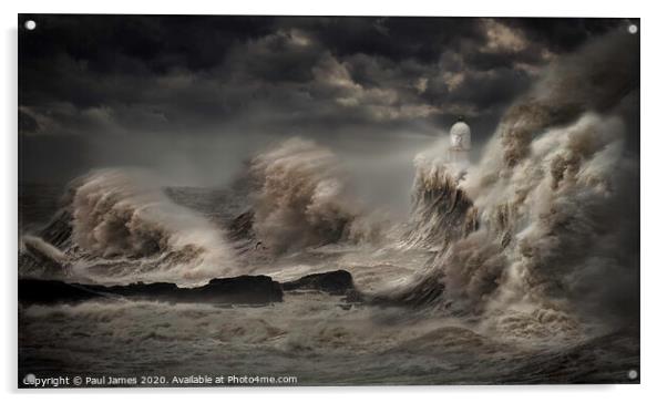 The angry sea Acrylic by Paul James