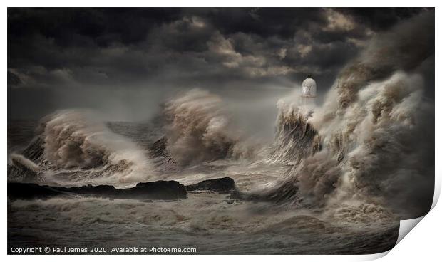 The angry sea Print by Paul James