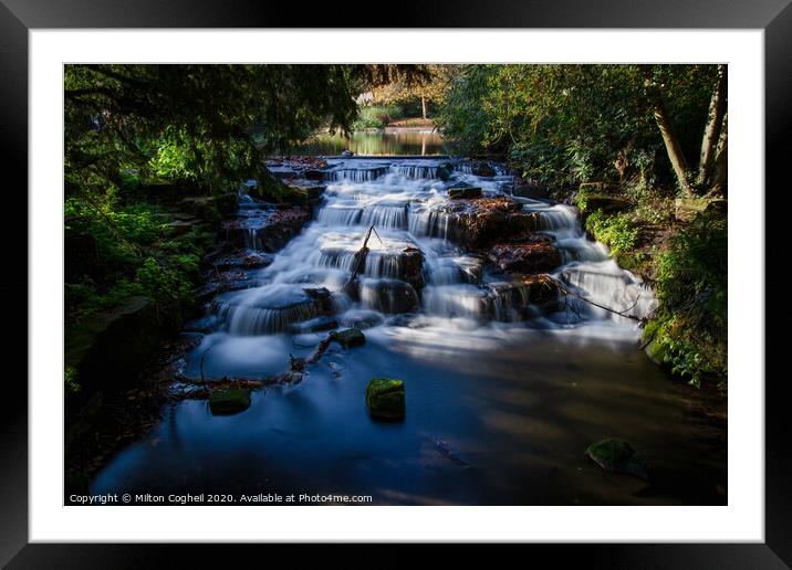 Carshalton Ponds Waterfall Framed Mounted Print by Milton Cogheil