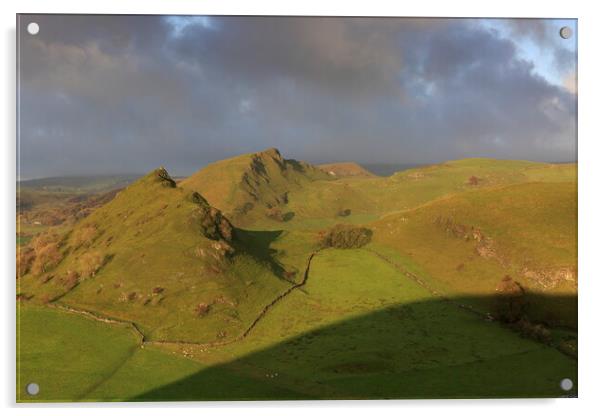 Chrome Hill and Parkhouse Hill at Sunrise Acrylic by MIKE HUTTON