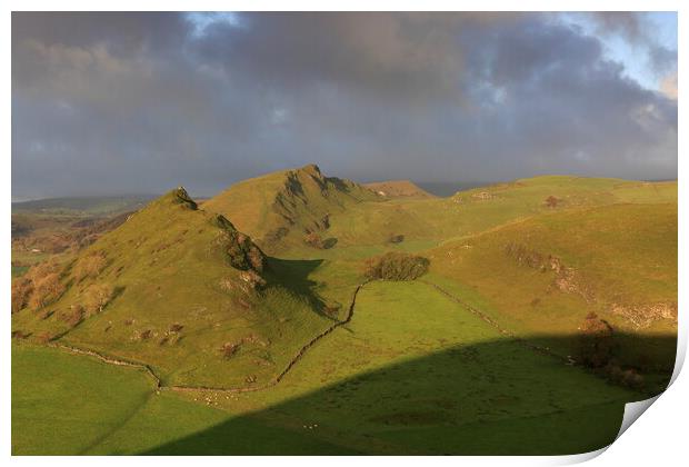 Chrome Hill and Parkhouse Hill at Sunrise Print by MIKE HUTTON