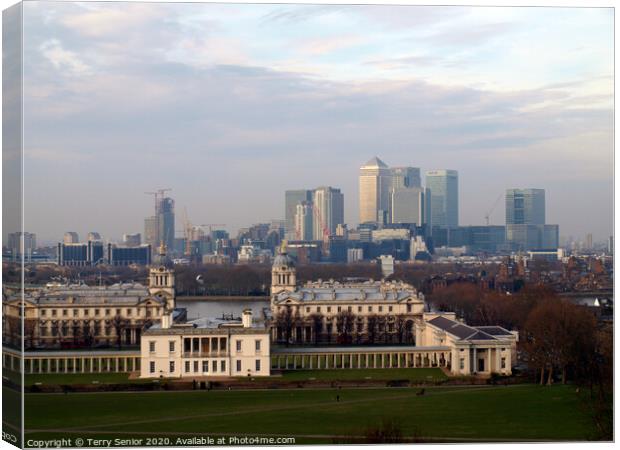 View from Greenwich Park in February Canvas Print by Terry Senior