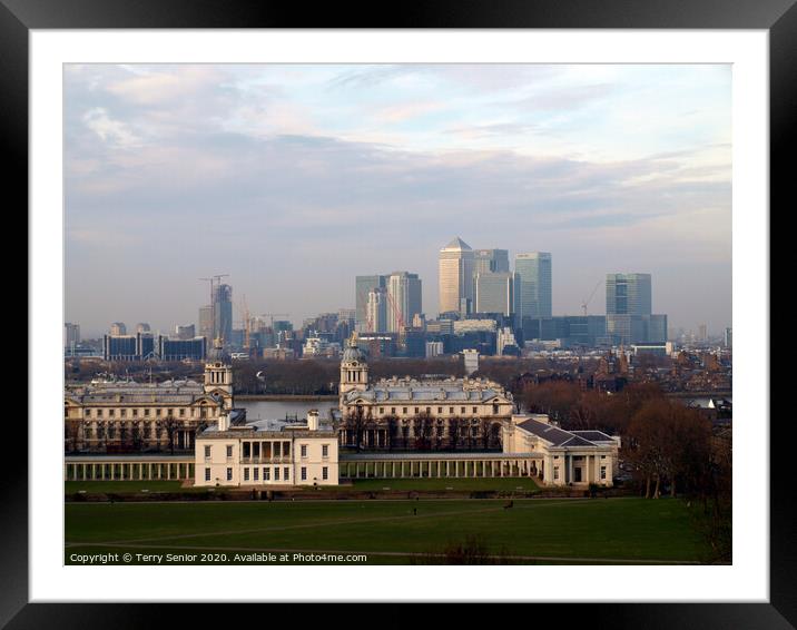 View from Greenwich Park in February Framed Mounted Print by Terry Senior