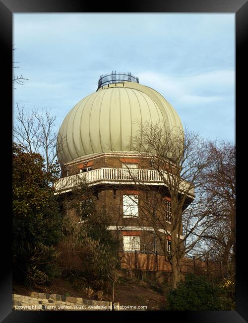 Royal Observatory Greenwich in February Framed Print by Terry Senior