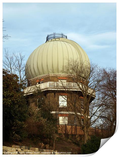Royal Observatory Greenwich in February Print by Terry Senior