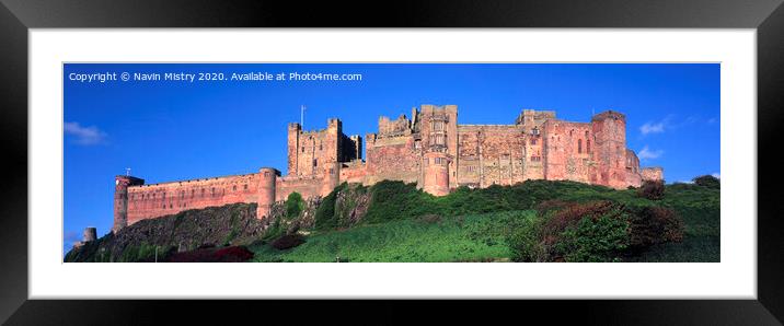 Bamburgh Castle, Northumberland  Framed Mounted Print by Navin Mistry