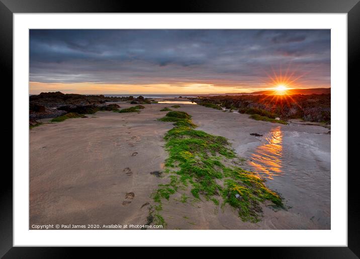 Freshwater West sunset Framed Mounted Print by Paul James