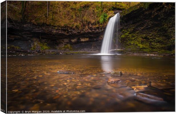 The Lady falls, Sgwd Gwladys. Canvas Print by Bryn Morgan