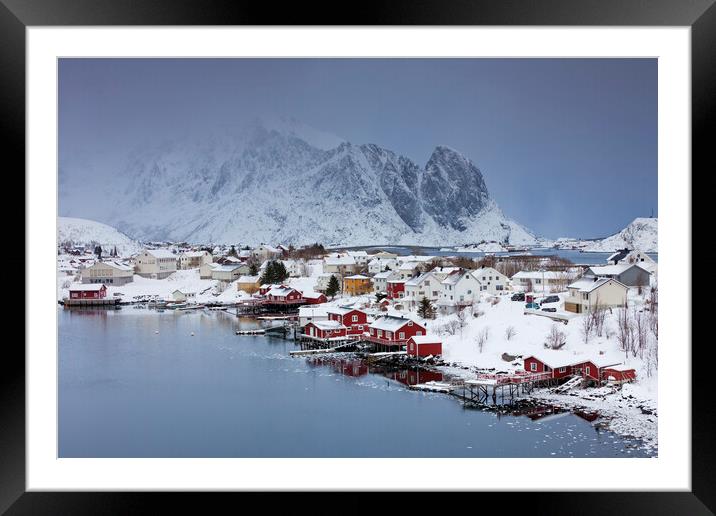 Fishing Village Reine in Winter, Lofoten, Norway Framed Mounted Print by Arterra 