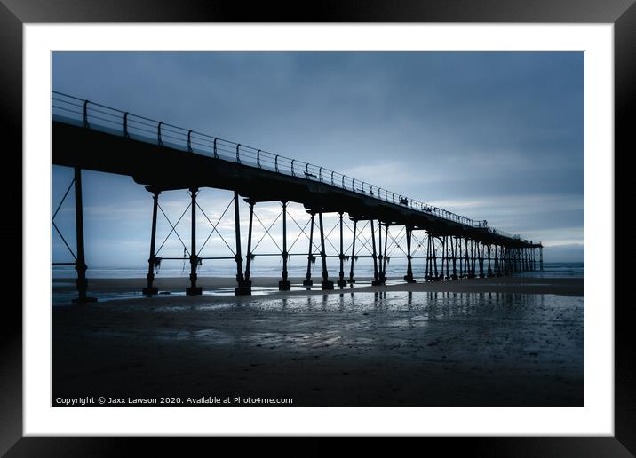 Saltburn Pier in the Blues Framed Mounted Print by Jaxx Lawson