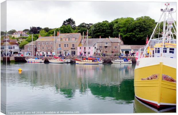 The harbour at Padstow in Cornwall. Canvas Print by john hill