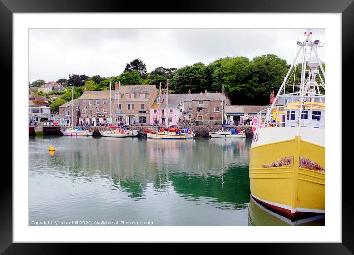 The harbour at Padstow in Cornwall. Framed Mounted Print by john hill