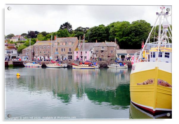 The harbour at Padstow in Cornwall. Acrylic by john hill