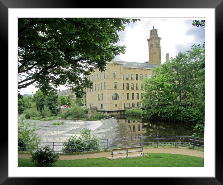 Shipley Weir, Saltaire, West Yorkshire Framed Mounted Print by Laurence Tobin