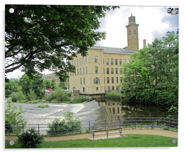 Shipley Weir, Saltaire, West Yorkshire Acrylic by Laurence Tobin