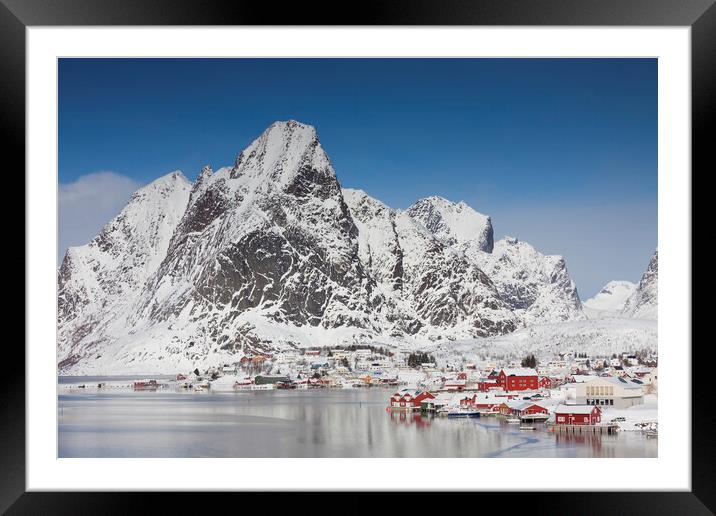 Reine in Winter, Lofoten, Norway Framed Mounted Print by Arterra 