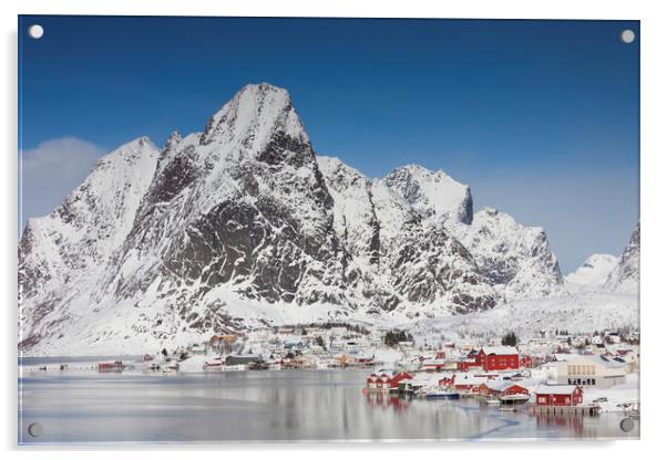 Reine in Winter, Lofoten, Norway Acrylic by Arterra 
