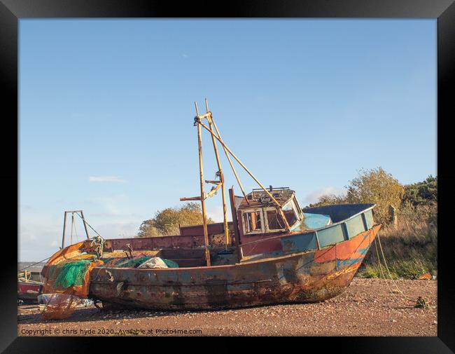 derelict Fishing Boat Framed Print by chris hyde
