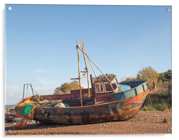 derelict Fishing Boat Acrylic by chris hyde