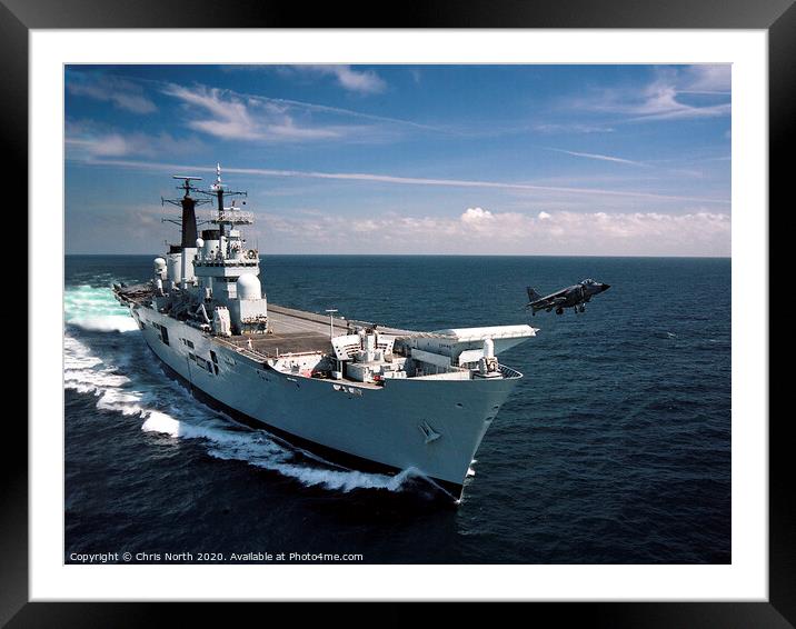 Harrier launch from HMS Ark Royal Framed Mounted Print by Chris North