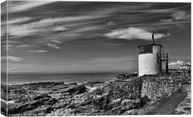 Porthcawl Old Pilot's Lookout Tower Canvas Print by HELEN PARKER