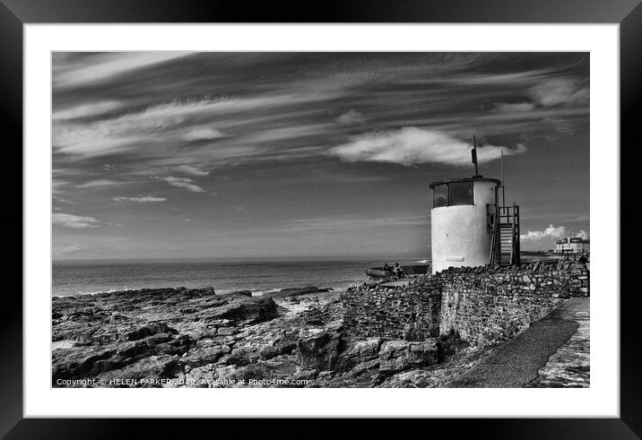 Porthcawl Old Pilot's Lookout Tower Framed Mounted Print by HELEN PARKER
